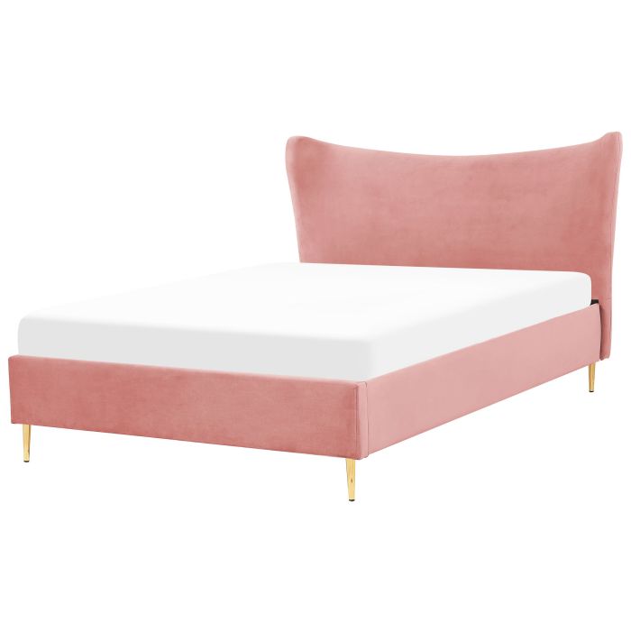 Velvet EU Double Bed Pink CHALEIX