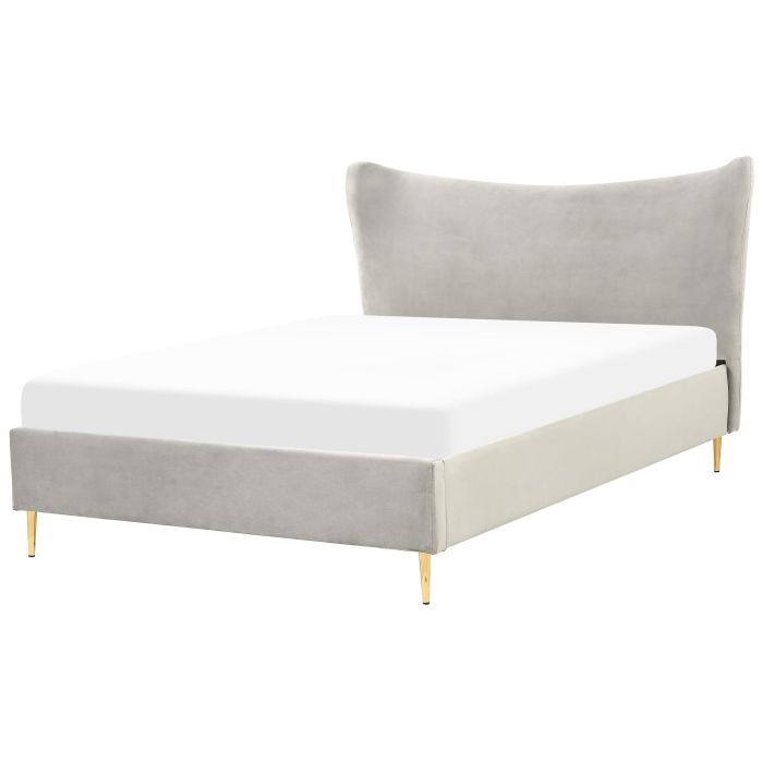 Velvet EU Double Bed Light Grey CHALEIX