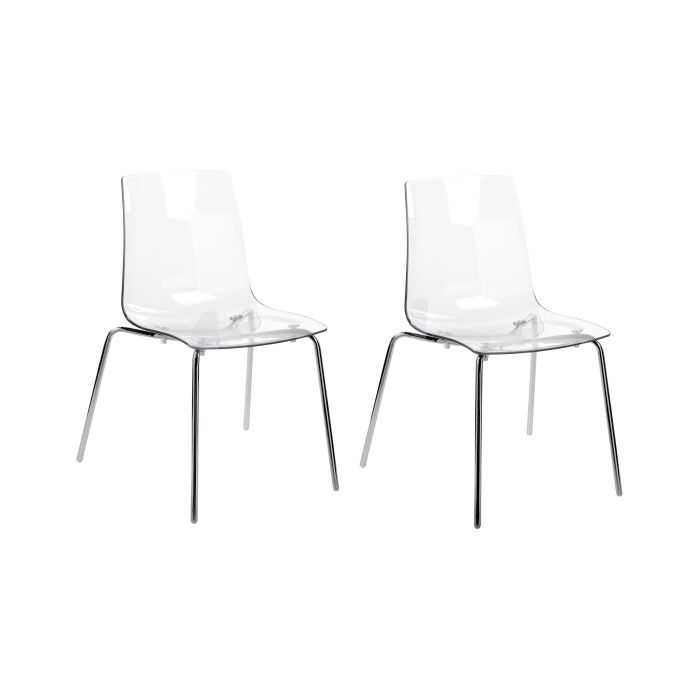 Set of 2 Dining Chairs Transparent SILERTON