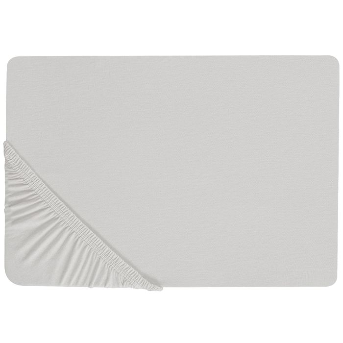 Cotton Fitted Sheet 140 x 200 cm Light Grey JANBU