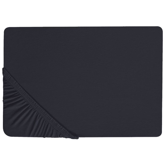 Cotton Fitted Sheet 90 x 200 cm Black JANBU