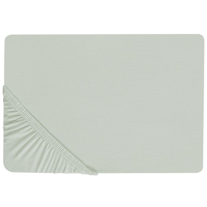 Cotton Fitted Sheet 140 x 200 cm Light Green JANBU