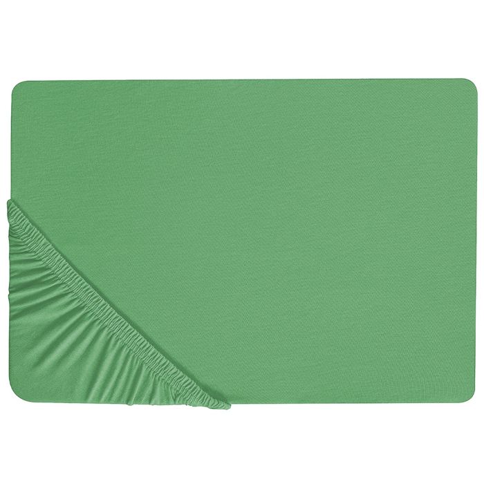 Cotton Fitted Sheet 90 x 200 cm Green JANBU