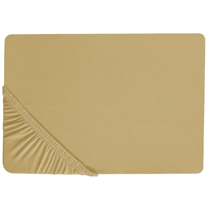 Cotton Fitted Sheet 140 x 200 cm Olive Green JANBU