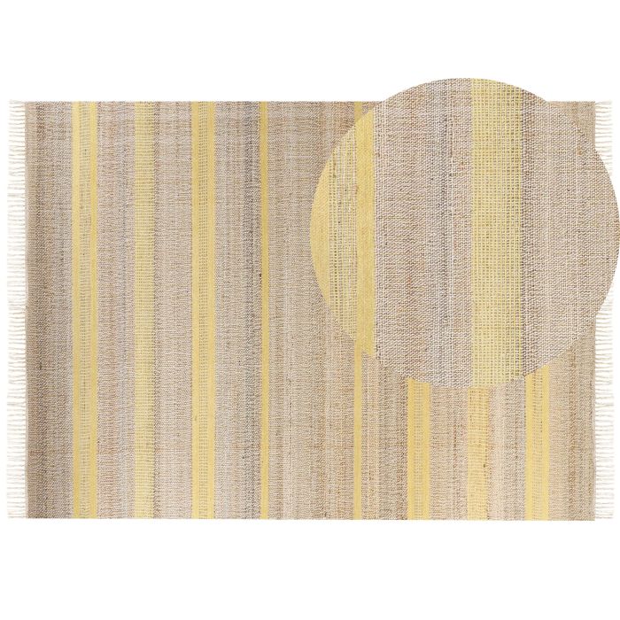 Jute Area Rug 160x230cm Beige and Yellow