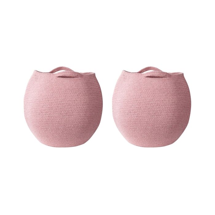 Set of 2 Cotton Baskets Pink
