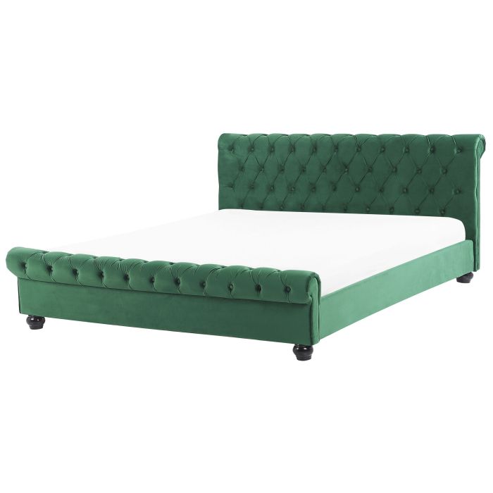 Velvet EU King Size Waterbed Green AVALLON