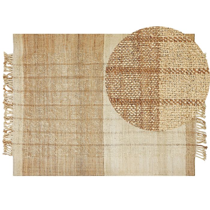 Jute Area Rug 160x230cm Beige