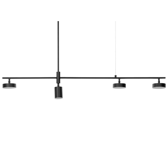4 Light Metal LED Pendant Lamp Black FOYLE