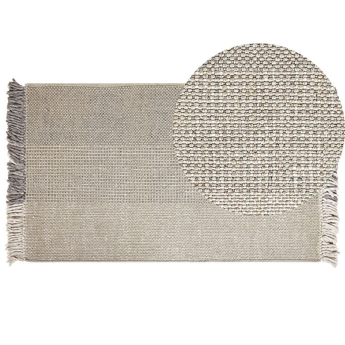 Wool Area Rug 80x150cm Grey