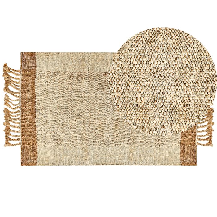 Jute Area Rug 80x150cm Beige