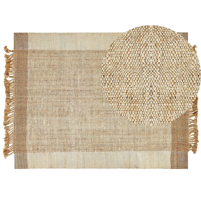 Jute Area Rug 160x230cm Beige
