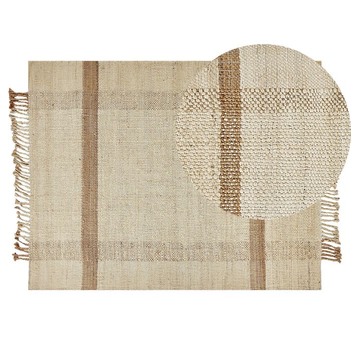 Jute Area Rug 140x200cm Beige