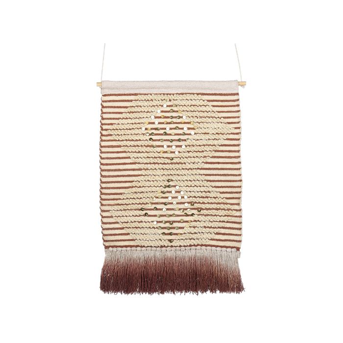 Cotton MacramÃ© Wall Hanging  Red and Beige SABO