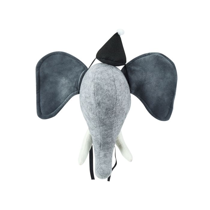 Plush Animal Head Wall DÃ©cor Elephant Grey BADOU