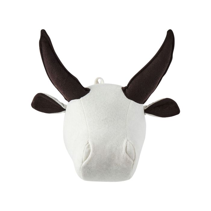 Plush Animal Head Wall DÃ©cor Bull White GEOFFREY