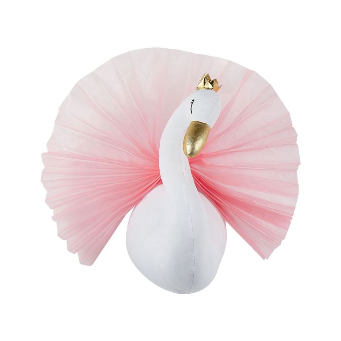 Plush Animal Head Wall DÃ©cor Swan White ODETTA