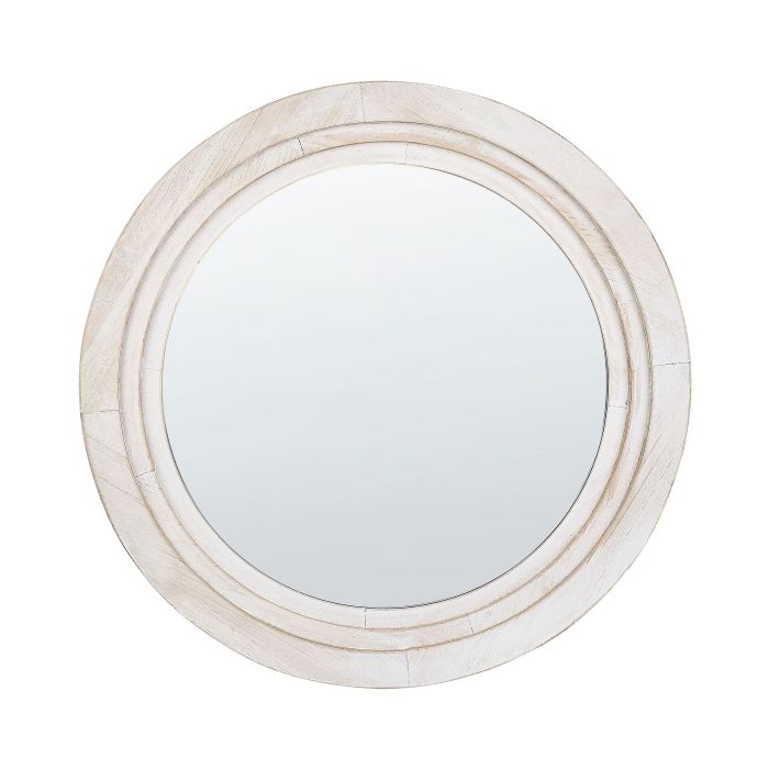 Round Wall Mirror 60cm Off - White
