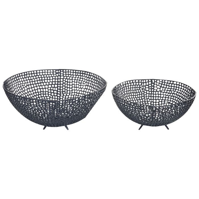 Set of 2 Decorative Bowls Black