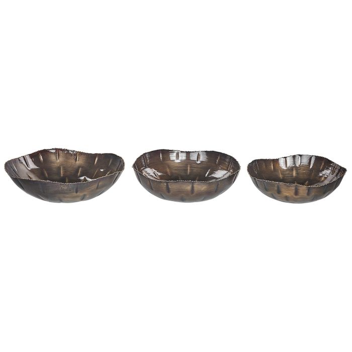 Set of 3 Decorative Bowls Brass