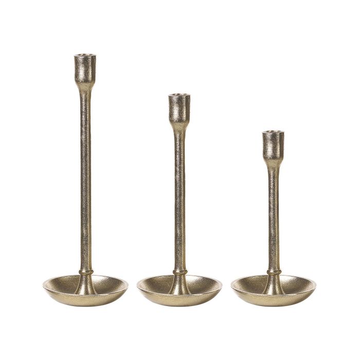 Set of 3 Candlesticks Gold