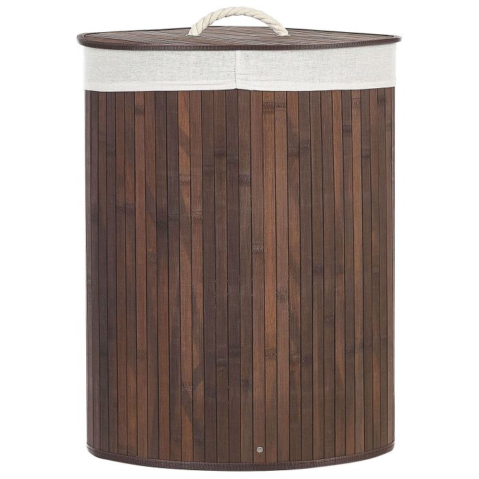 Bamboo Basket with Lid Dark Wood MATARA