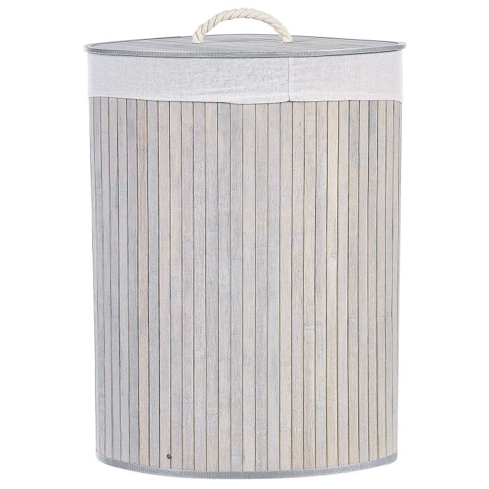 Bamboo Basket with Lid Light Grey MATARA