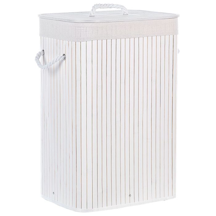 Bamboo Basket with Lid White KOMARI