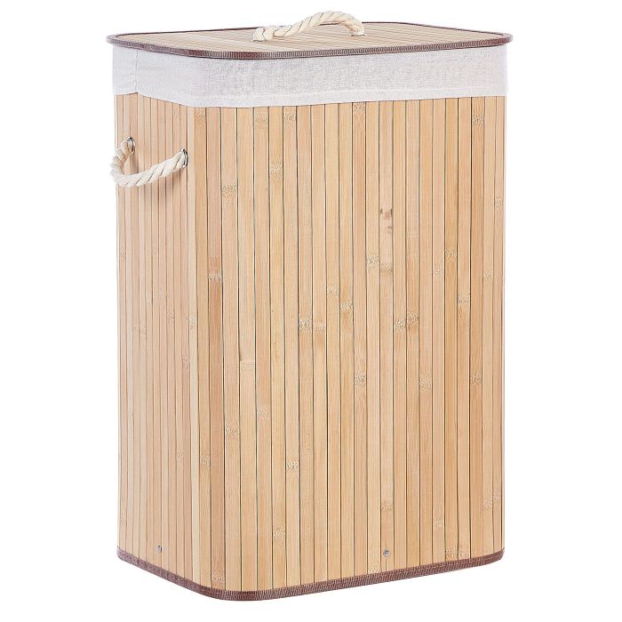 Bamboo Basket with Lid Light Wood KOMARI