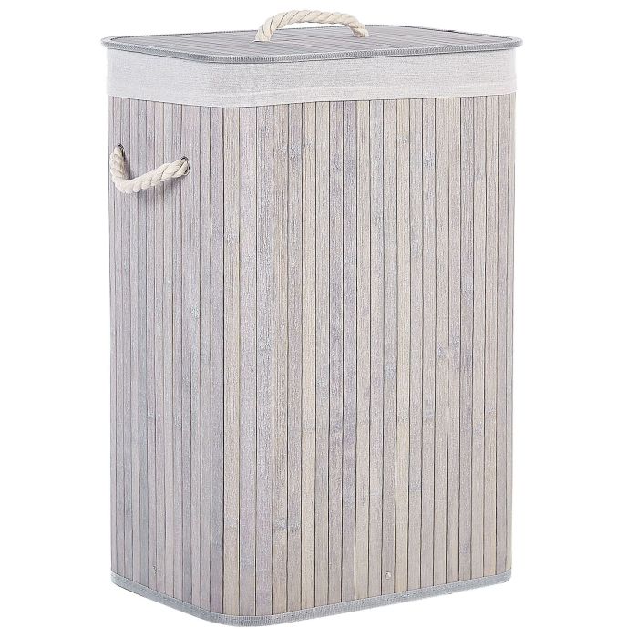 Bamboo Basket with Lid Light Grey KOMARI