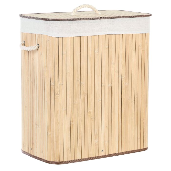 Bamboo Basket with Lid Light Wood KANDY
