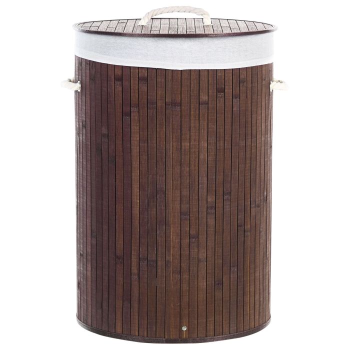 Bamboo Basket with Lid Dark Wood SANNAR