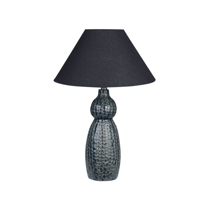 Ceramic Table Lamp Dark Blue and Black MATINA