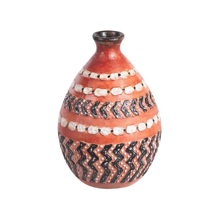 Terracotta Decorative Vase 36 Brown White