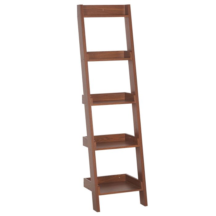 5 Tier Ladder Shelf Dark Wood MOBILE DUO
