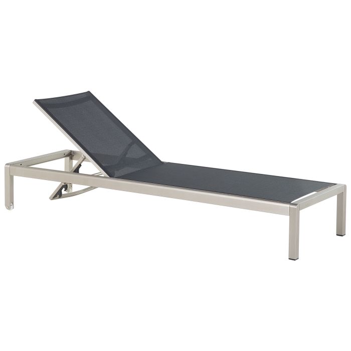 Aluminium Reclining Sun Lounger Black FOSSATO