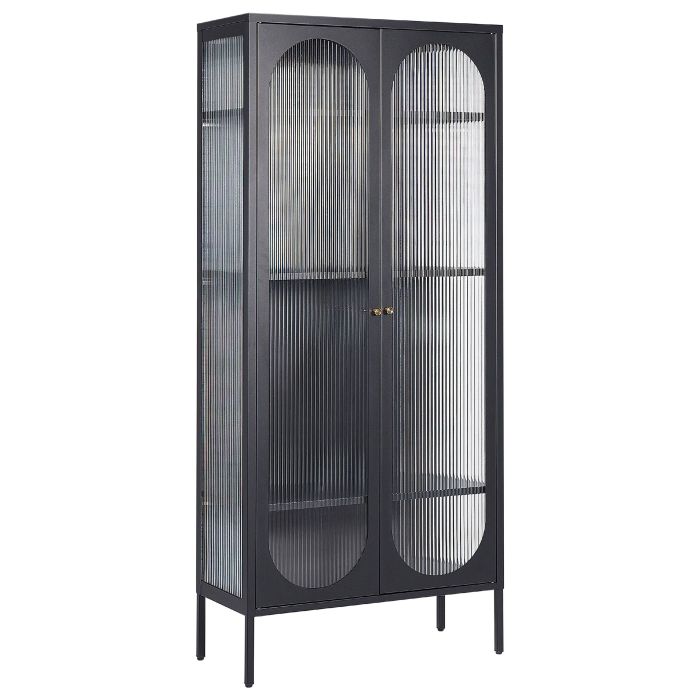 Steel Display Cabinet Black FOXTON