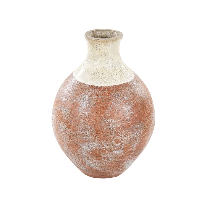 Terracotta Decorative Vase 37 Brown White