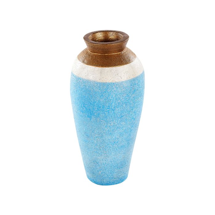 Terracotta Decorative Vase 42 Blue Gold