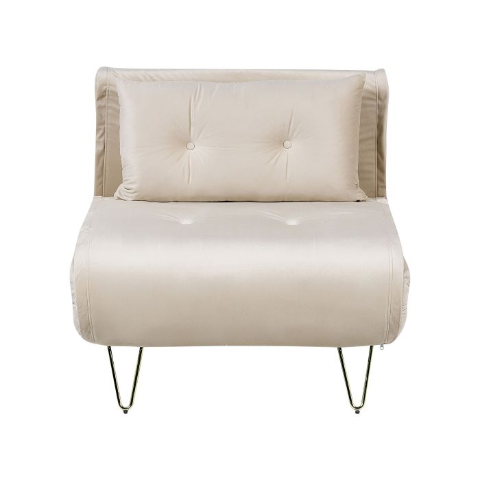 Velvet Sofa Bed Beige VESTFOLD
