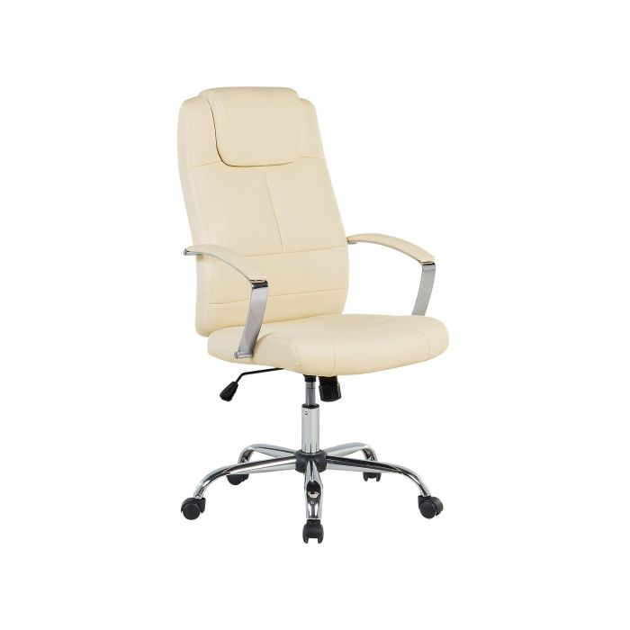 Faux Leather Executive Chair Beige WINNER