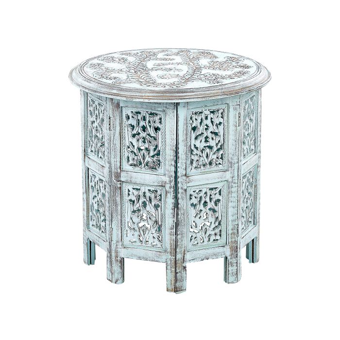 Mango Wood Side Table Blue BORAI