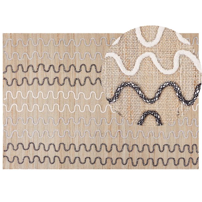 Jute Area Rug 160x230cm Beige
