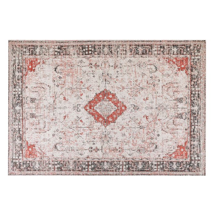 Cotton Area Rug 160x230cm Red and Beige