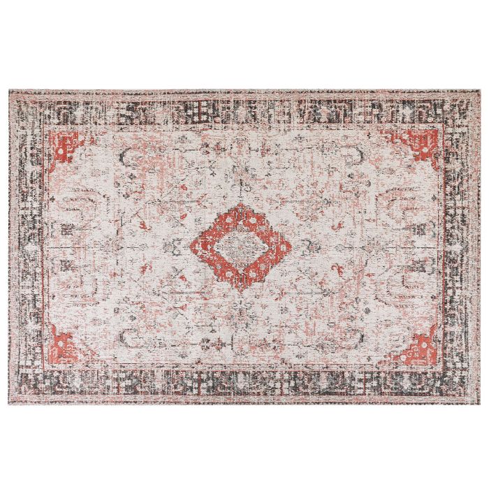 Cotton Area Rug 200x300cm Red and Beige