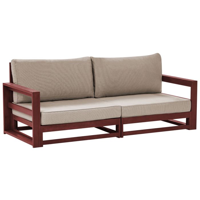 2 Seater Certified Acacia Wood Garden Sofa Mahogany Brown TIMOR II