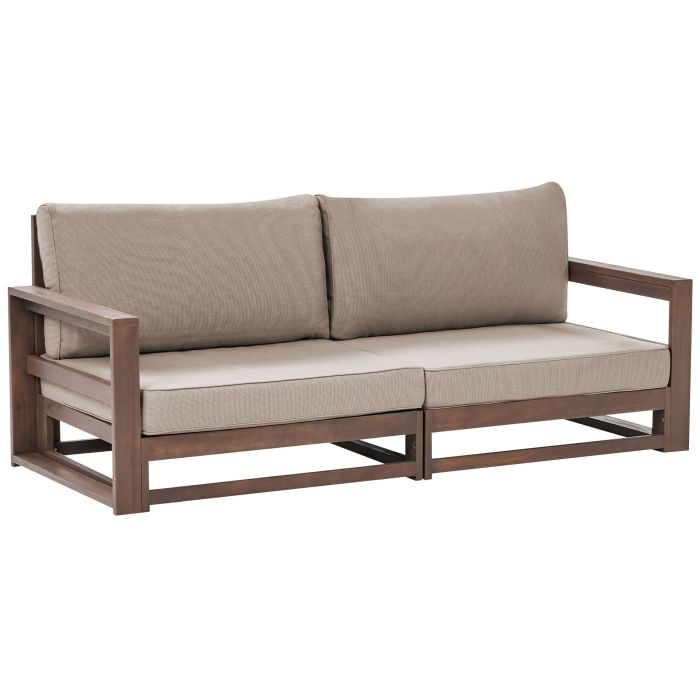 2 Seater Certified Acacia Wood Garden Sofa Dark TIMOR II