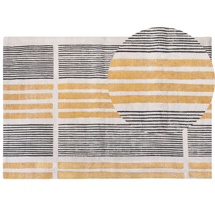 Cotton Area Rug 200x300cm Yellow and Black