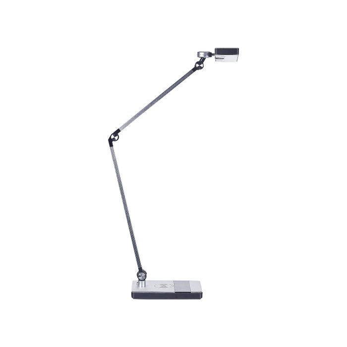 Metal LED Desk Lamp with Wireless Charger Silver LACERTA