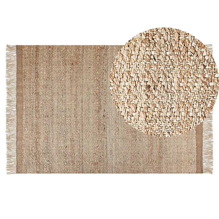 Jute Area Rug 140x200cm Beige